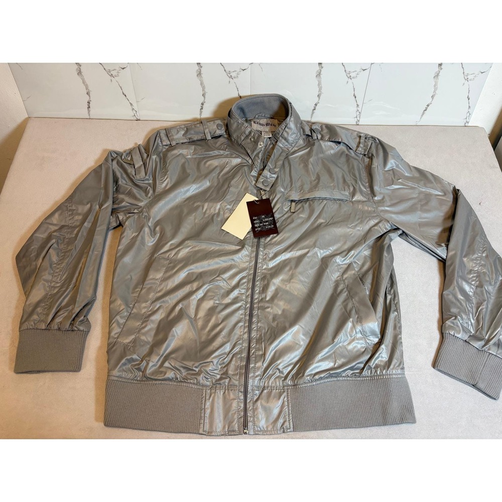 Regal Wear Mens Bomber Jacket Silver Grey Metallic Zip Up 3XL‎ NEW With tags